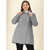 Agnes Orinda Women's Plus Size Winter Fashion Double Breasted with Pockets Warm Pea Coats - 2 of 4