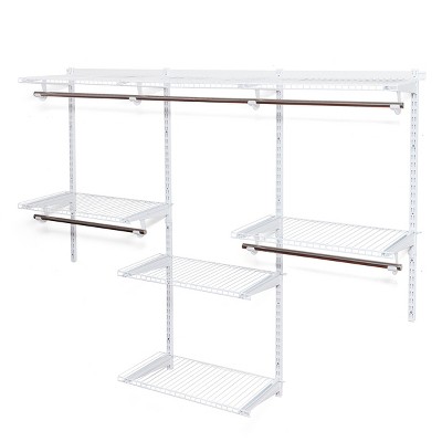 Adjustable Closet Organizer Kit with Shelves and Hanging Rods for 4 to 6  Feet - Costway