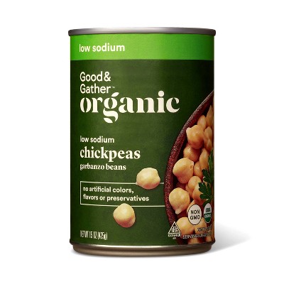 Organic Low Sodium Chickpeas Garbanzo Beans - 15oz - Good &#38; Gather&#8482;