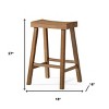 HomeRoots 27" Natural Solid Wood Backless Counter Height Bar Chair - 3 of 4
