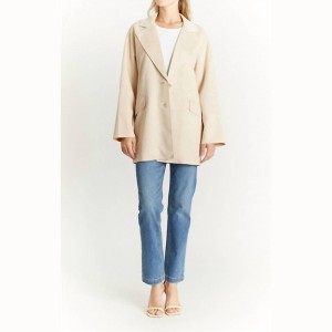 Women's Raw Edge Suede Jacket - Oat New York - 1 of 3