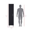 GlasFlength Decorative Storage Cabinets Modern Accent Storage Cabinet with 1 Door Free standing Cabinet for Living Room, Black, 11.7"*15.7"*70.8" - 3 of 4