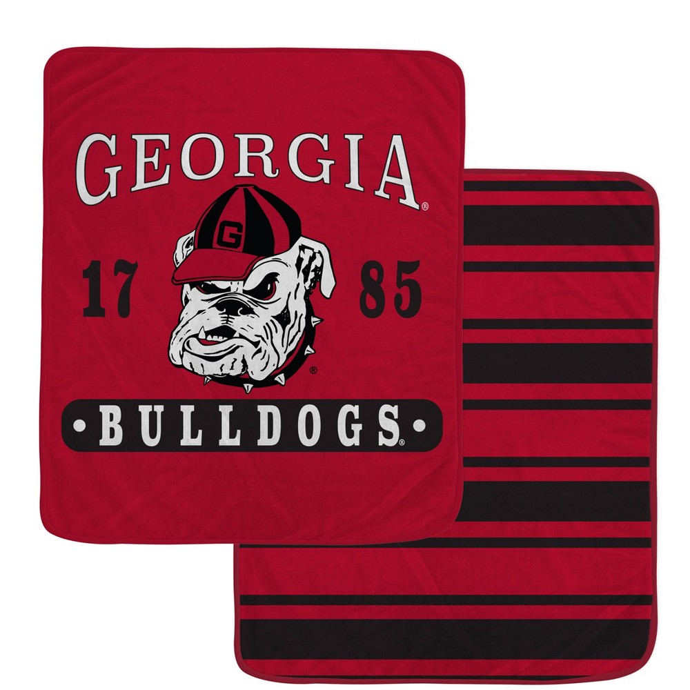 Photos - Duvet NCAA Georgia Bulldogs Varsity Plaque Double Sided Royal Plush Blanket