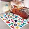 5 x7 Animal Paw Print Washable Area Rug - Non-Slip Soft Indoor Carpet for Living Room, Bedroom & Dining Room - 2 of 4