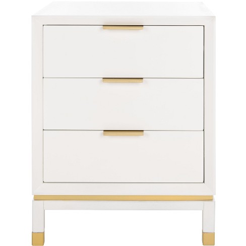 White and cheap gold nightstand target