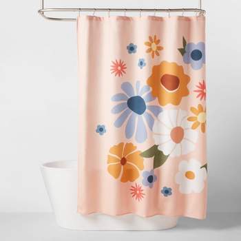 Vintage Floral Kids' Shower Curtain Blue - Pillowfort™