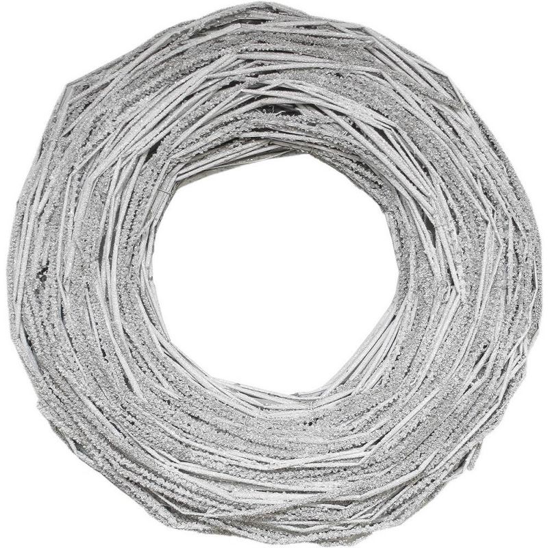 Northlight 13" Unlit Glittered Neutral Tones Artificial Christmas Twig Wreath, 1 of 2