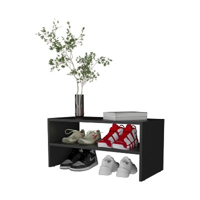 VYNXARIA Norris Black Shoe Rack - Compact, Durable & Ideal for Small Spaces