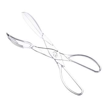 Smarty Had A Party Clear Disposable Plastic Serving Salad Scissor Tongs (50 Tongs)