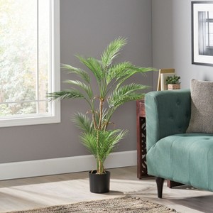 NicBex Artificial Tree Faux Plants 4FT Artificial Palm Tree Indoor with Natural Wood Trunk, Room Decor for Home, Porch - 1 of 4