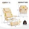Karl Home Yellow Aluminum Folding Beach Chair(Set of 1) - 3 of 4
