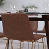 Set of 2 Faux Leather Bucket Seat Dining Chairs with Frame - Merrick Lane - 3 of 4