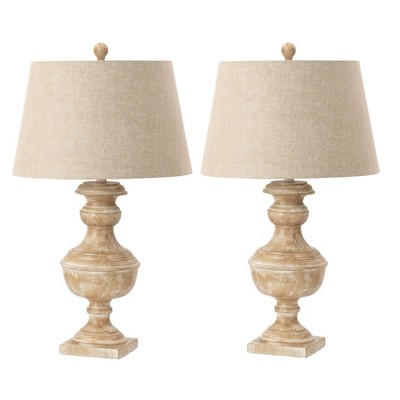 SEA WINDS 32” Beige Farmhouse Polyresin Table Lamp, sold as 2 pack