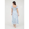 August Sky Women's Front Keyhole with Self Tie Floral Midi Dress - 2 of 4