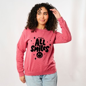 Simply Sage Market S.W.Smiley All Smiles Smiley Face Sweatshirt - 1 of 4