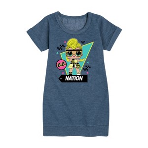 Girls' - LOL Surprise! - Cotton Candy Graphic Short Sleeve Fleece Dress - 1 of 4