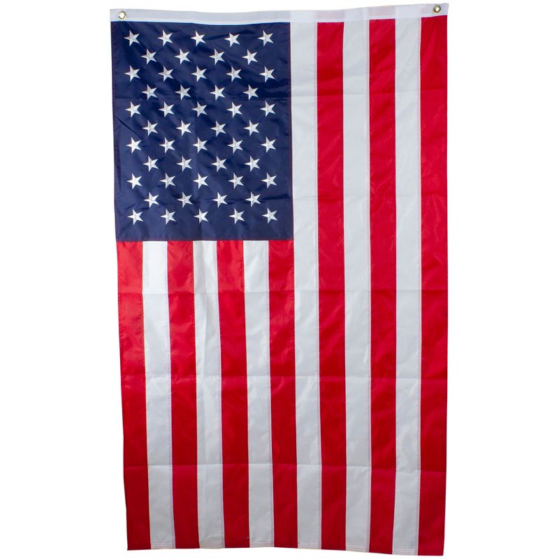 Northlight Patriotic Embroidered Outdoor USA House Flag 60" x 36", 1 of 4