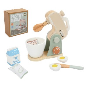 Freniland - Schema Wooden Toy Mixer Baking Set for 2 Years Toddlers, Pretend Play Kitchen Set with Bowl, Eggs, Milk, Flour & Sugar - 1 of 4