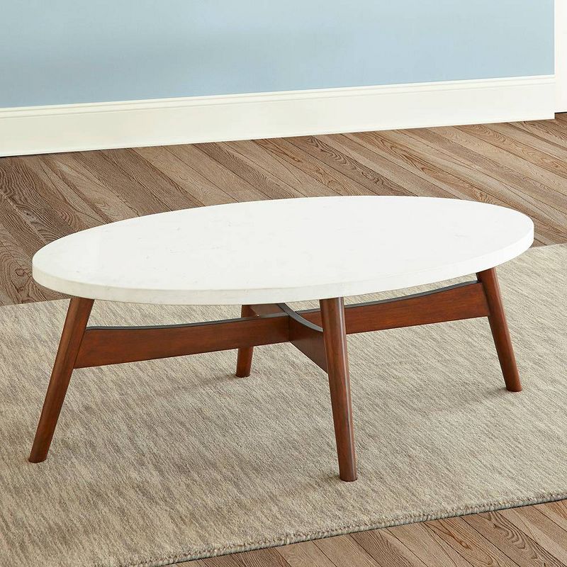 Serena Silverstone Oval Cocktail Table White - Steve Silver, 6 of 9
