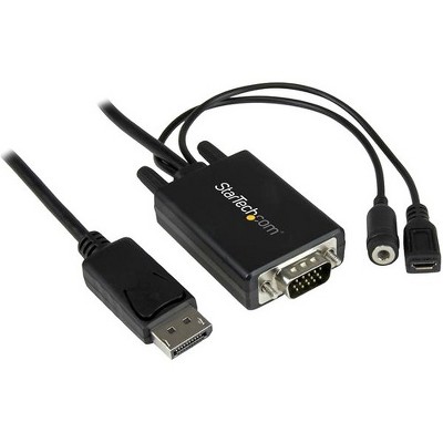 StarTech.com 10 ft 3m DisplayPort to VGA Adapter Cable with Audio - DP to VGA Converter - 1920x1200