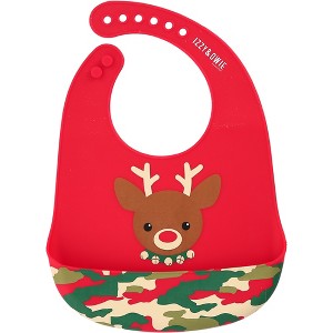 Pavilion Gift Company - Christmas Camo Reindeer - 12" Silicone Catch All Bib - Bibs - 1 of 1