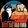 Men's Design By Humans Retro Best Cat Dad Ever By MiuMiuShop T-Shirt - 2 of 2