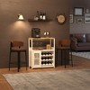 3-Tier Industrial Wine Bar Cabinet with Detachable Wine Rack, Drawer, Glass Holder & Mesh Doors Durable Sideboard and Buffet Storage, Brown - 2 of 4