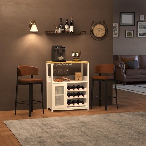 3-Tier Wine Bar Cabinet with Detachable Wine Rack and Drawer - 1 of 4