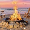 Acekool  Outdoor Fire Pit Ring, Smokeless Design, Black Steel, Ventilated, 8-Piece Easy Assembly, Above-Ground or In-Ground Use, Garden & Patio - 2 of 4