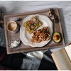 Mela Artisans Rustic Wooden Serving Tray with Handles Decorative Mango Wood Serving Tray in White Finish - 2 of 4