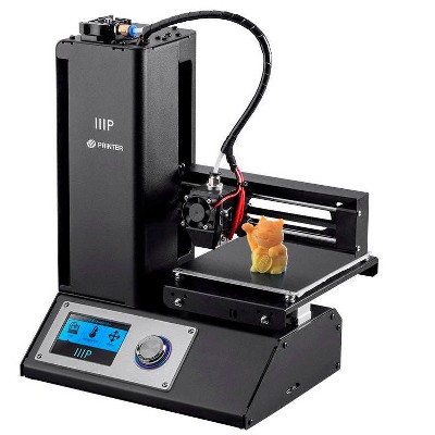Monoprice Select Mini 3D Printer V2 - Black W/ Heated (120x120x120mm) Build Plate, Fully Assembled + Free Sample PLA Filament, MicroSD Card Preloaded