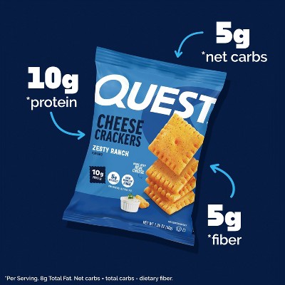 Quest Nutrition Zesty Ranch Cheese Crackers Snack  - 10g Protein - 4.23oz/4pk