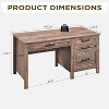 SinCiDo Home Desk,53" Wide Desk in the Farmhouse,Adjustable Filing Cabinet A4/ Letter /F4/Lega,3 Drawers, Desk for Study and Bedroom - 3 of 4