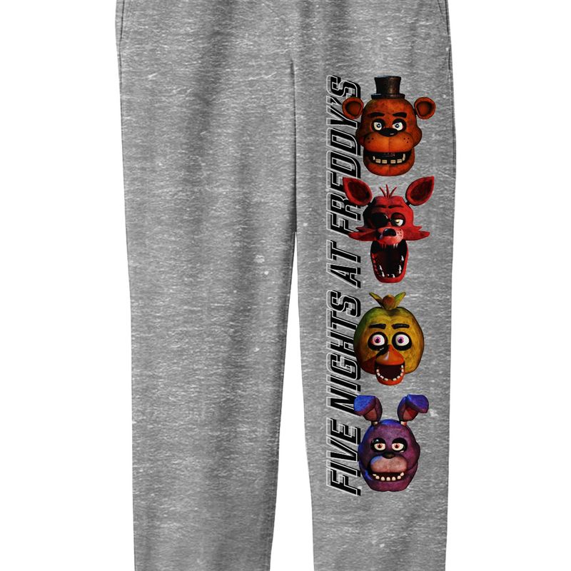 Five Nights at Freddy's Vertical Layout with Boxed Characters Youth Athletic Heather Gray Jogger Pants, 2 of 3