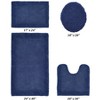 Edge Bath Rug 100% Premium Cotton Ultra-Soft Water Absorbent Tufted Solid Reversible 4 Piece Bathroom Rug Set for Machine Washable Bathmat - 2 of 2