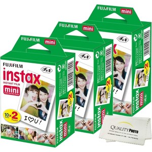 Fujifilm Instax Mini Instant Film for Fujifilm Mini 8,9,11,12 Cameras with Microfiber Cloth by Quality Photo - 1 of 4
