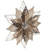 Gallerie II Christmas Poinsettia Wall Hanging Gold Decorative Art Sculpture 18" - 2 of 3