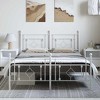 vidaXL King Metal Bed Frame with Headboard, Under Bed Storage, Noise Free, White, No Mattress - 3 of 4