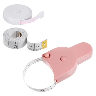 Unique Bargains Automatic Retractable Fitness Tailor Tape Double Scale Rulers and Measuring Tools 150cm/60 Inch 3 Pcs