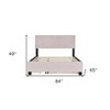 HomeRoots Pink Tufted Upholstered Twin Bed Frame With Trundle And Drawers - 3 of 4