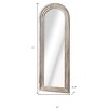 HomeRoots 71" White Solid Wood Arch Freestanding Framed Full Length Mirror - 3 of 4