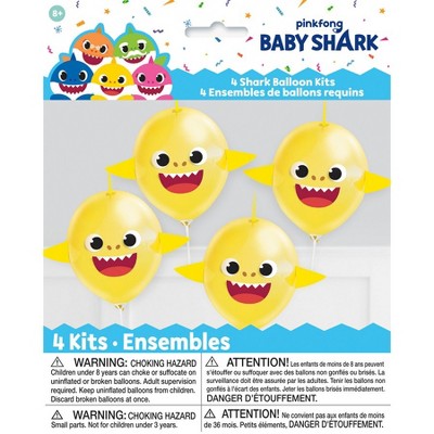 Birthday Express Baby Shark Make Your Own Baby Shark Balloons - 4 Pack