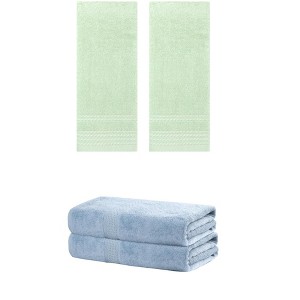 REGALWOVEN Cotton Absorbent Soft Bath Hand Cloths Towels 2 Piece Sets - 1 of 4