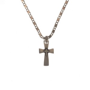 Dicksons Brushed Silver-Tone Cross with Raised Cross Pewter 21-Inch Pendant Necklace - 1 of 3