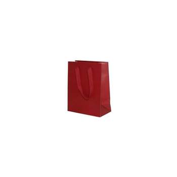 JAM Paper Heavy Duty Kraft Gift Bags Medium 8 x 10 x 4 Red Matte Recycled 10 Bags/Pack (672HDREA)
