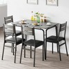 5-Piece Dining Set for 4 - Rectangular Table w/4 Upholstered Chairs, Dinette Set for Kitchen/Dining Room - 4 of 4