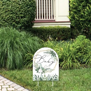 Big Dot of Happiness Boho Botanical Baby - Outdoor Lawn Sign - Greenery Baby Shower Yard Sign - 1 Piece - 1 of 4