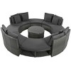 Oris 9-Piece PE Rattan Outdoor Patio Sectional Sofas with Extra Storage Space, Coffee Table and 6 Pillows, Outdoor Furniture - Maison Boucle - 3 of 4
