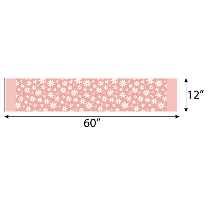 Big Dot of Happiness Pink Daisy Flowers - Petite Floral Party Paper Table Runner - 12 x 60 inches, 4 of 6