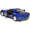 KiNSMART 2007 Corvette Z06 5inch 1:36 Scale 5 Inch Die Cast Metal Model American Muscle Toy Car. Pullback Action (Blue) - 2 of 4